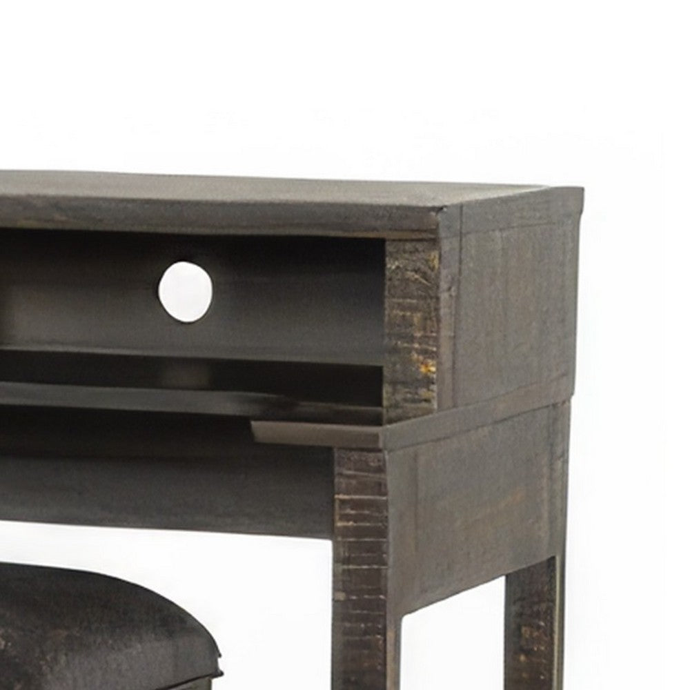 74 Inch Table Benzara Flint Console Table with 3 Compartments, 74 Inch, Dark Brown ...