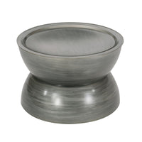 Accent Coffee Table, 25 Inch Hourglass Shape, Gray Hammered Finish - BM324924