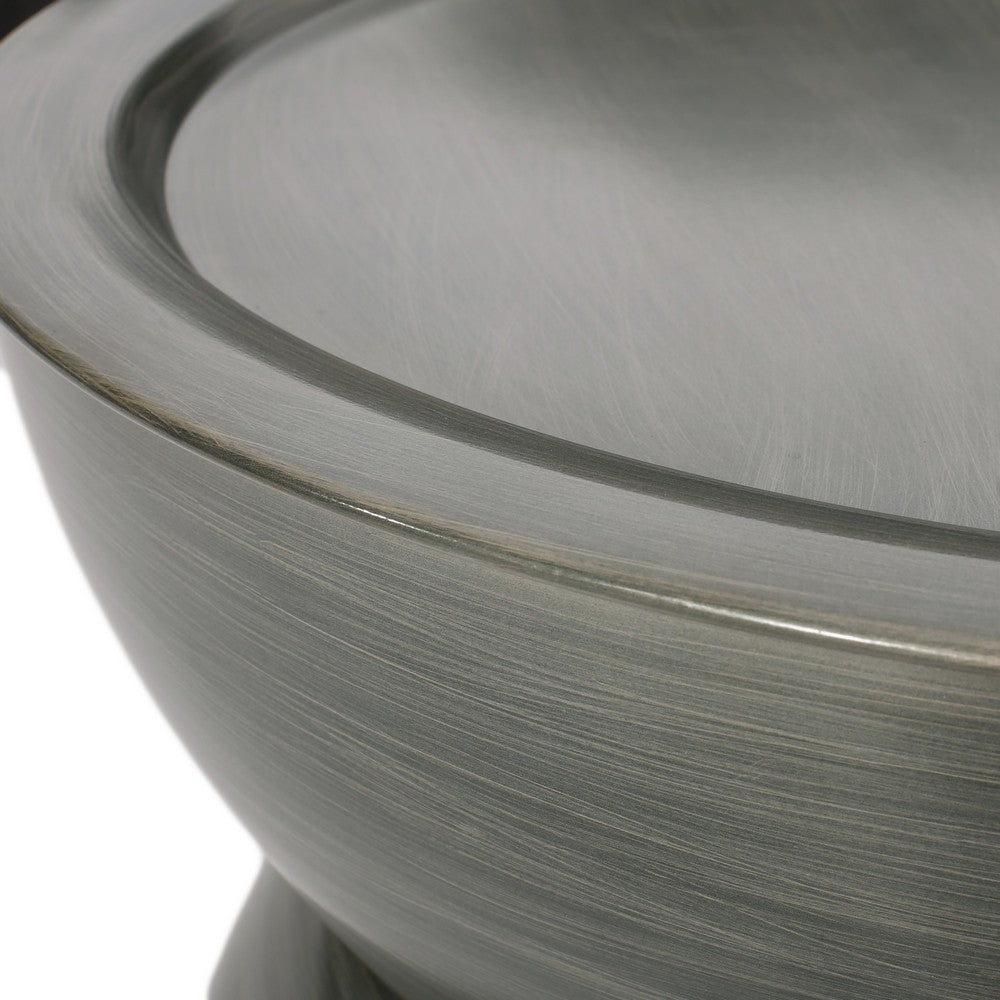 Accent Coffee Table, 25 Inch Hourglass Shape, Gray Hammered Finish - BM324924