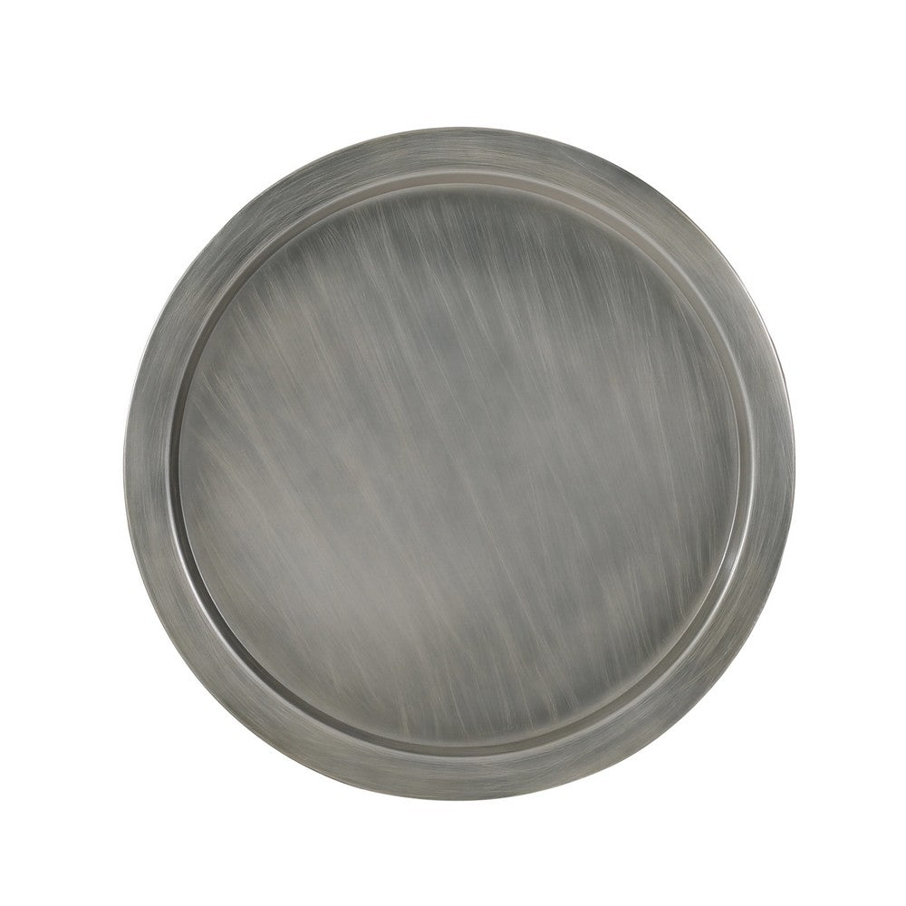 Accent Coffee Table, 25 Inch Hourglass Shape, Gray Hammered Finish - BM324924