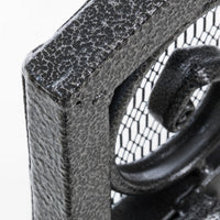 Fireplace Screen, Scrollwork Mesh Design, Iron w Black, Silver Finish -BM324925