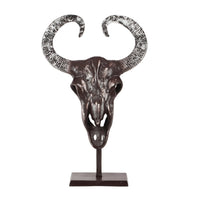 Tabletop Decor, Taurus Head on Stand, 25 Inch Bronze Aluminum Finish -BM324926
