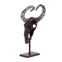 Tabletop Decor, Taurus Head on Stand, 25 Inch Bronze Aluminum Finish -BM324926