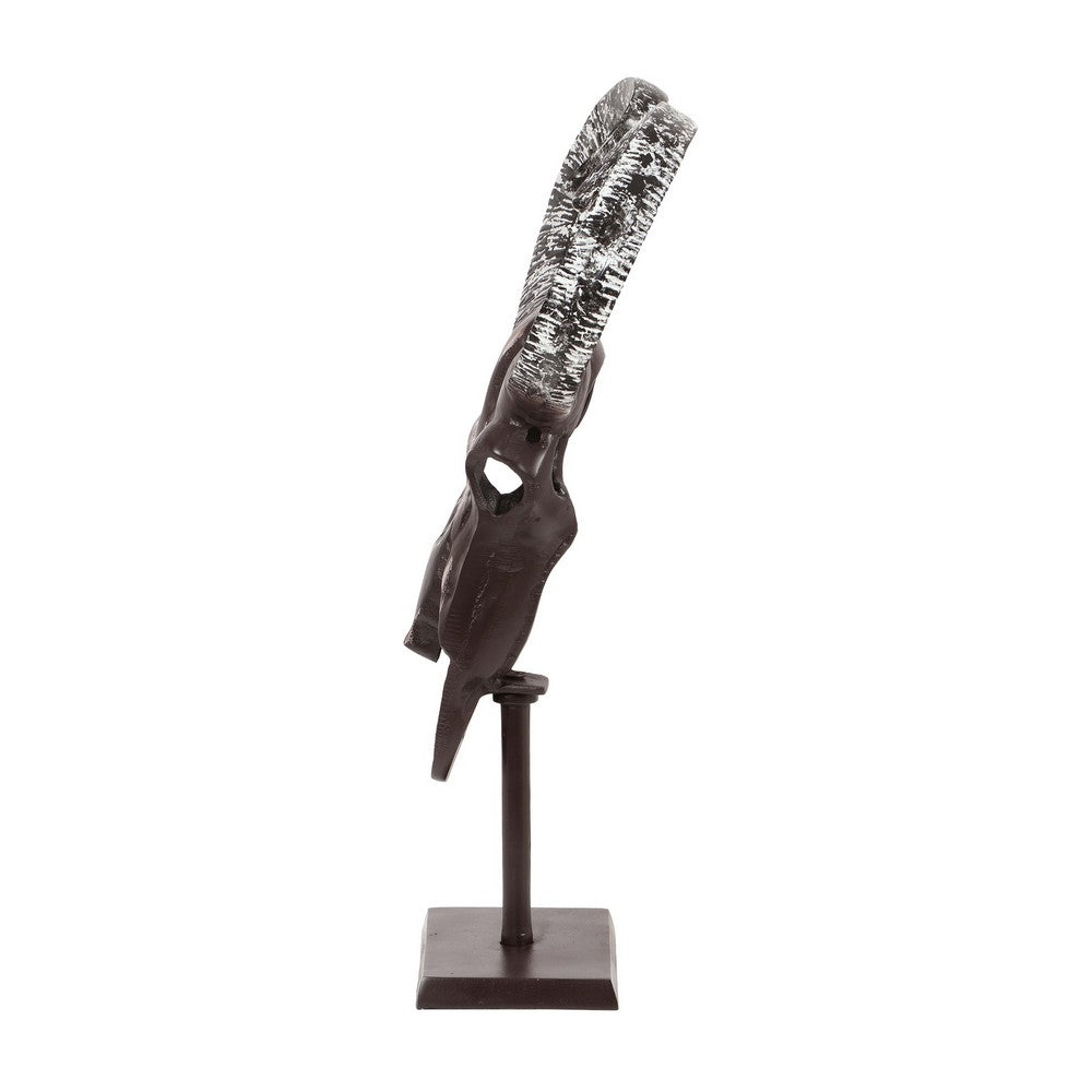 Tabletop Decor, Taurus Head on Stand, 25 Inch Bronze Aluminum Finish -BM324926