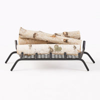 Fireplace Log Holder Rack, Classy Mesh Design, 27x13 Matte Black Iron -BM324930