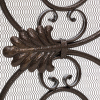Fireplace Screen, Scrollwork Design, Iron, 45x35 Black, Gold Finish - BM324931