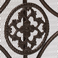 Fireplace Screen, Scrollwork Design, Iron, 45x35 Black, Gold Finish - BM324931