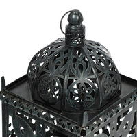 Sus Candle Holder Lantern, 15 Inch Dome Lid, Black Iron Metal Cover -BM324939