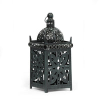 Sus Candle Holder Lantern, 15 Inch Dome Lid, Black Iron Metal Cover -BM324939