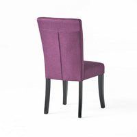 Side Dining Chair Set of 2, Button Tufted Waterproof Purple Fabric -BM324967