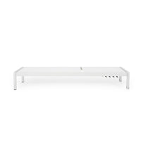 Kory Outdoor Lounge Chaise, 78 Inch White Mesh Fabric and Aluminum -BM324968