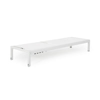 Kory Outdoor Lounge Chaise, 78 Inch White Mesh Fabric and Aluminum -BM324968