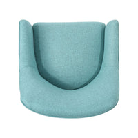 Heza Rolling Swivel Office Chair, Light Blue Fabric, Chrome Metal -BM324991