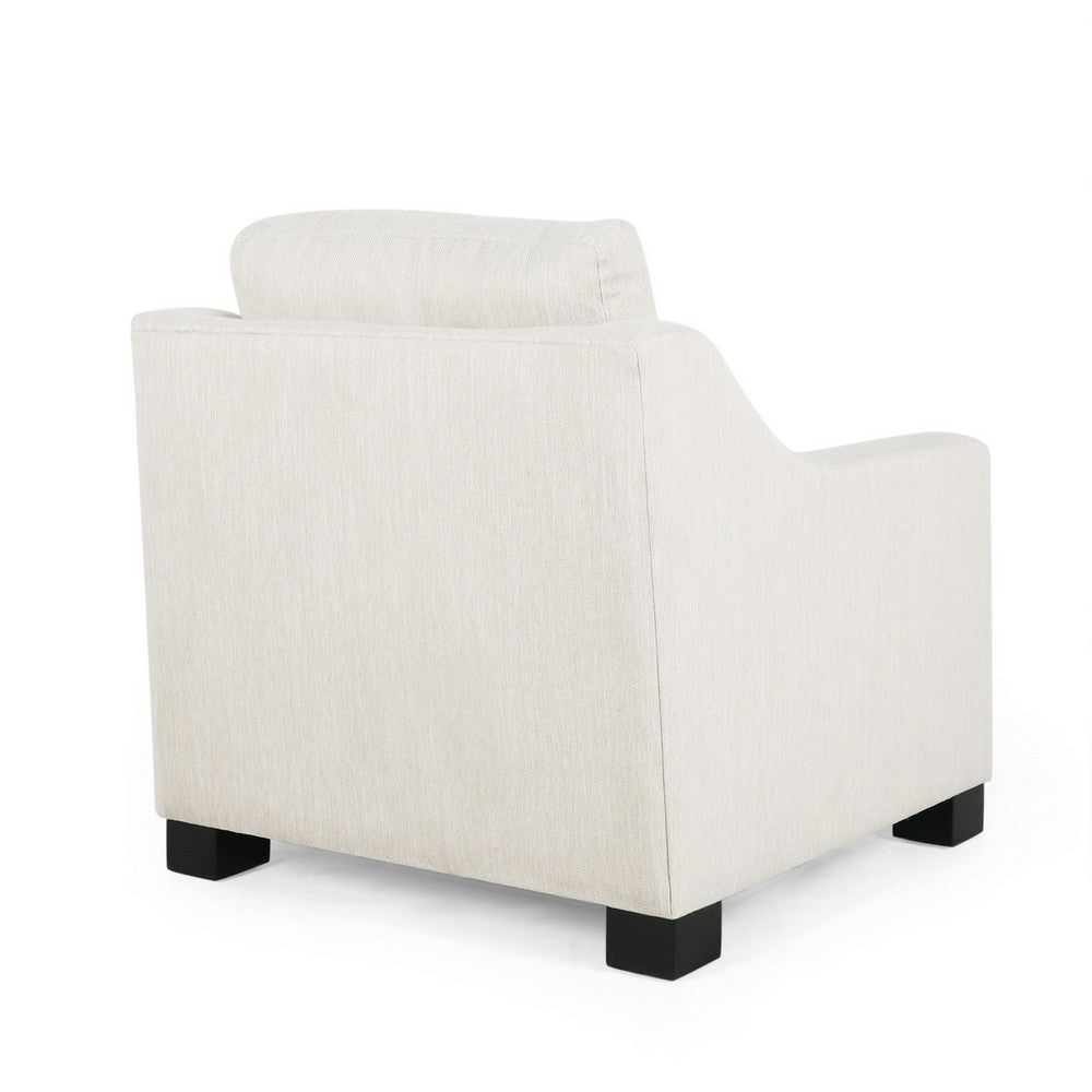 Accent Armchair, White, Immaculate Texture Design, White Microfiber -BM325001