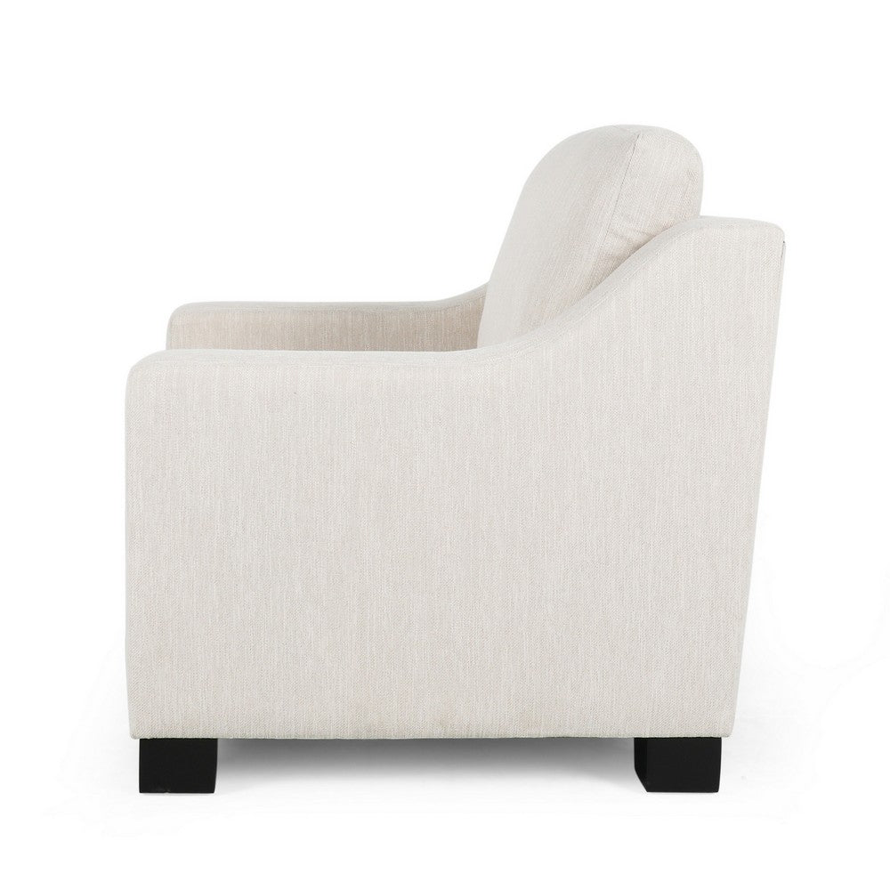 Accent Armchair, White, Immaculate Texture Design, White Microfiber -BM325001