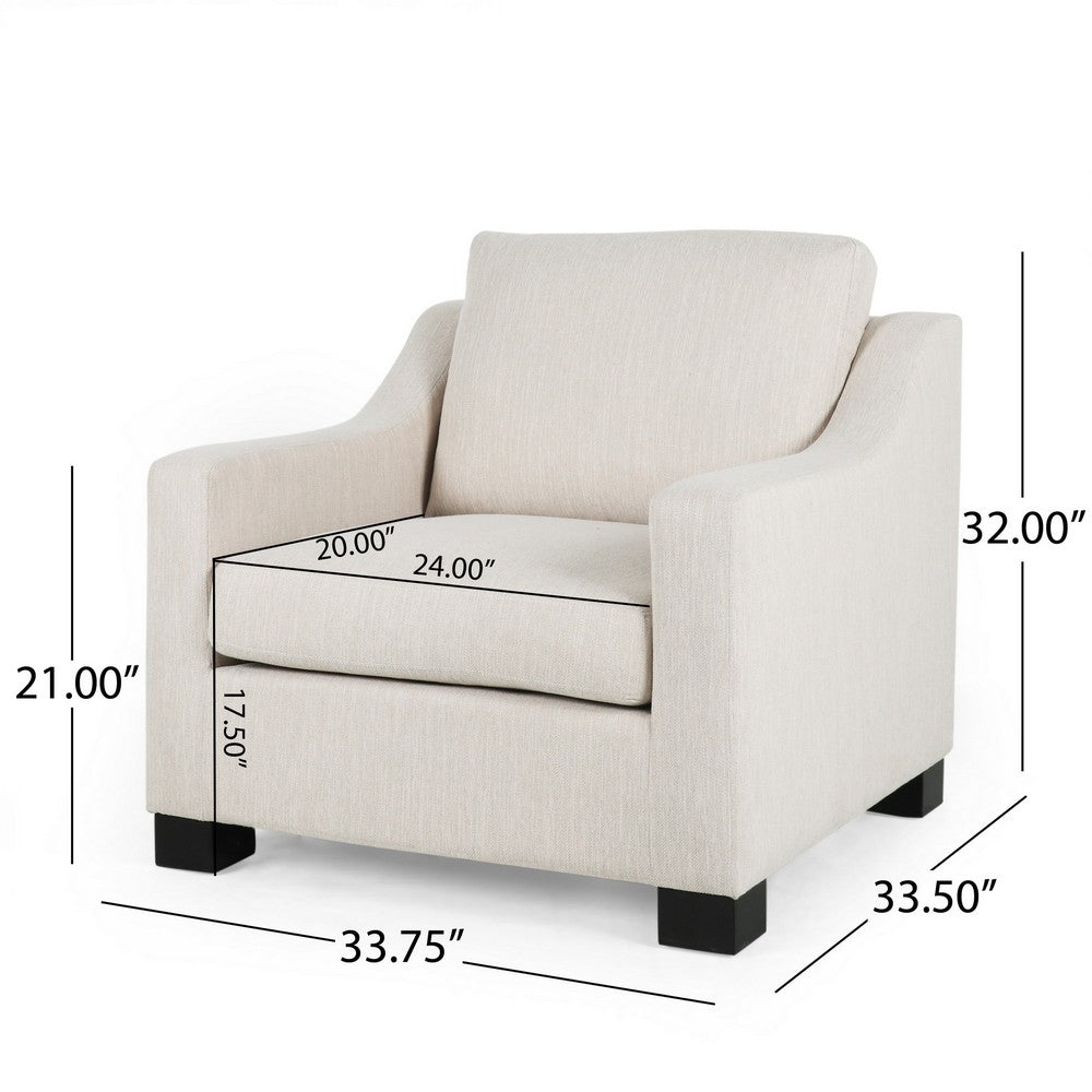 Accent Armchair, White, Immaculate Texture Design, White Microfiber -BM325001