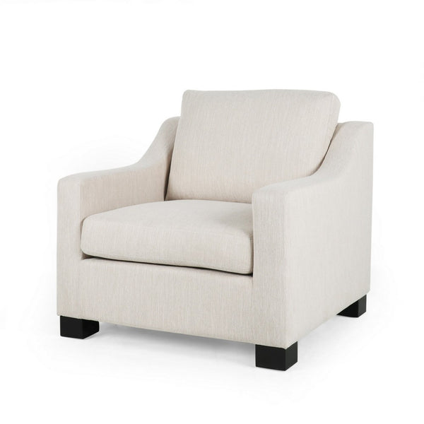 Accent Armchair, White, Immaculate Texture Design, White Microfiber -BM325001