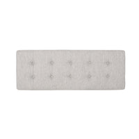 Liba Ottoman Bench, Button Tufted Beige Fabric, Black Frame, 47 Inch -BM325005