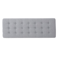 Gisa Ottoman Bench, Light Gray Fabric Tufted Seat, Brown Wood, 44 Inch -BM325007