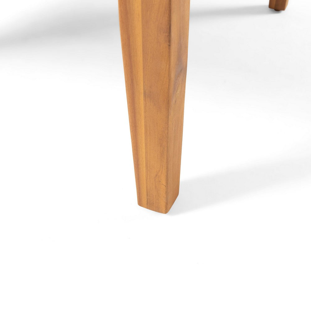 Lizie Outdoor Coffee Table, 30 Inch Square Slatted, Brown Acacia Wood -BM325011