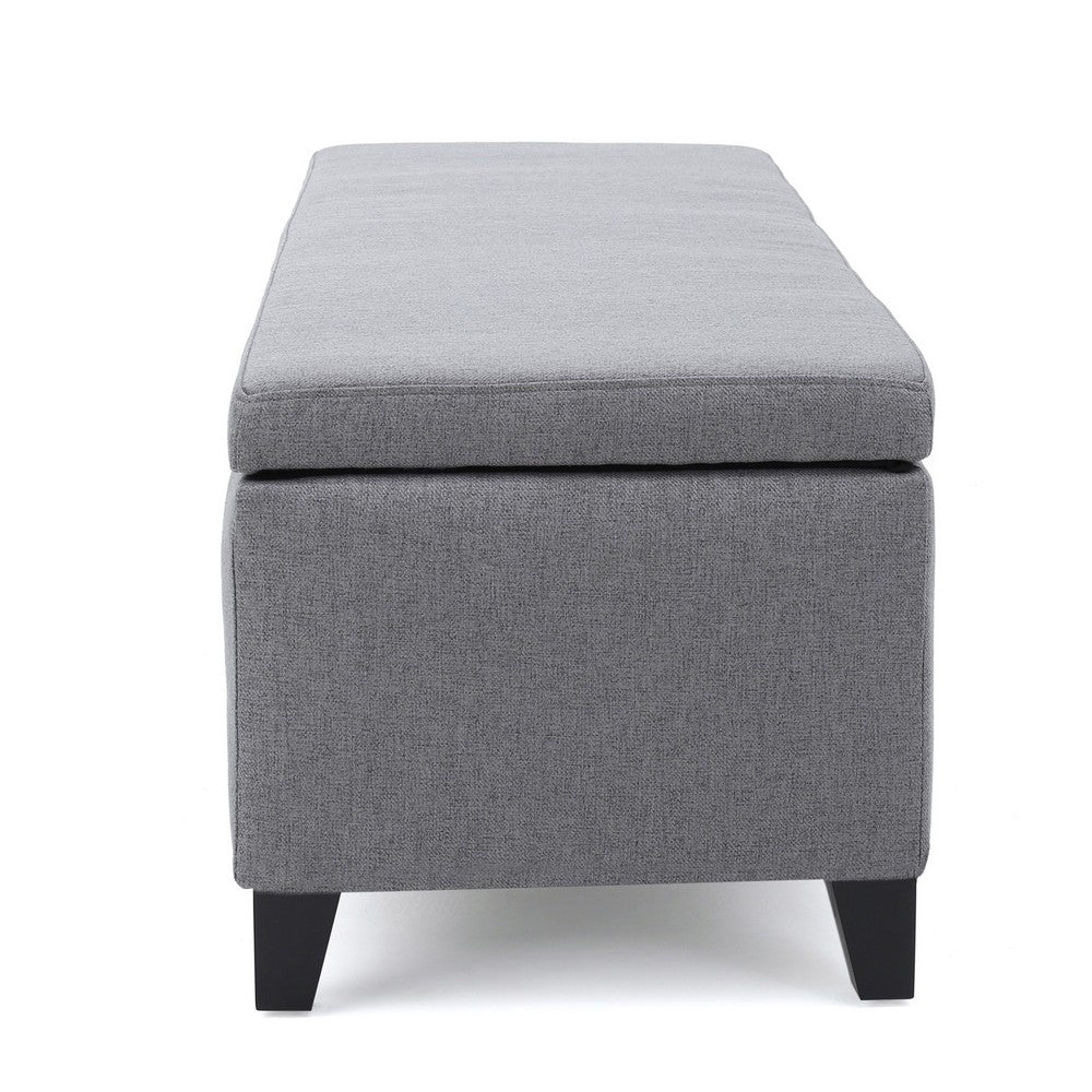 Flash Storage Ottoman Bench, Light Gray Fabric, Gray Wood, 51 Inch -BM325017