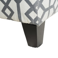 Flash Storage Ottoman Bench, Light Gray Geometric Print Fabric 51 Inch -BM325021