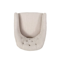 Nysa Swivel Office Chair, Tufted Beige Fabric, Chrome Steel -BM325037