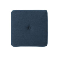Liasa Ottoman, Cube Shape, Navy Blue Fabric, Plush Cushion, 17 Inch -BM325046