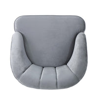 Accent Chair, Curved Backrest, Wood Splayed Legs, Light Gray Velvet -BM325066