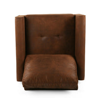 Ada Accent Chair, Plush Pillow Back, Textured Brown Microfiber Design -BM325072