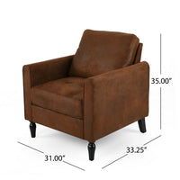 Ada Accent Chair, Plush Pillow Back, Textured Brown Microfiber Design -BM325072