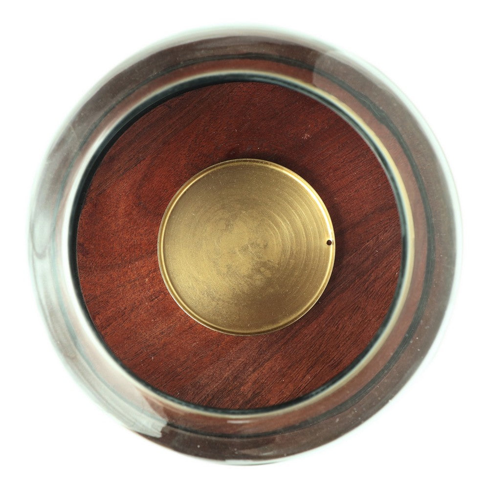 Decorative 12 Inch Candle Holder Hurrican with Rounded Glass Cover -BM325078