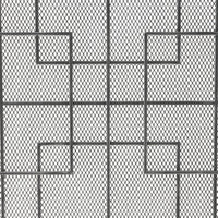 31x41 Fireplace Screen with Mesh, Contemporary Design, Black, Silver  -BM325079