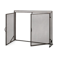 31x40 Fireplace Screen, 2 Door Diamond Mesh Design, Black Bronze Iron -BM325082
