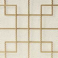 31x41 Fireplace Screen, Overlapping Square Design, Classic Gold Iron -BM325083