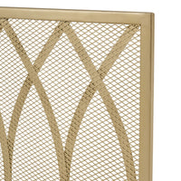 30x40 Fireplace Screen, Overlapping Round Lens Design, Gold Iron -BM325084