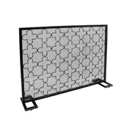 30x41 Fireplace Screen, Classic Clover Trellis Pattern, Black Iron -BM325086