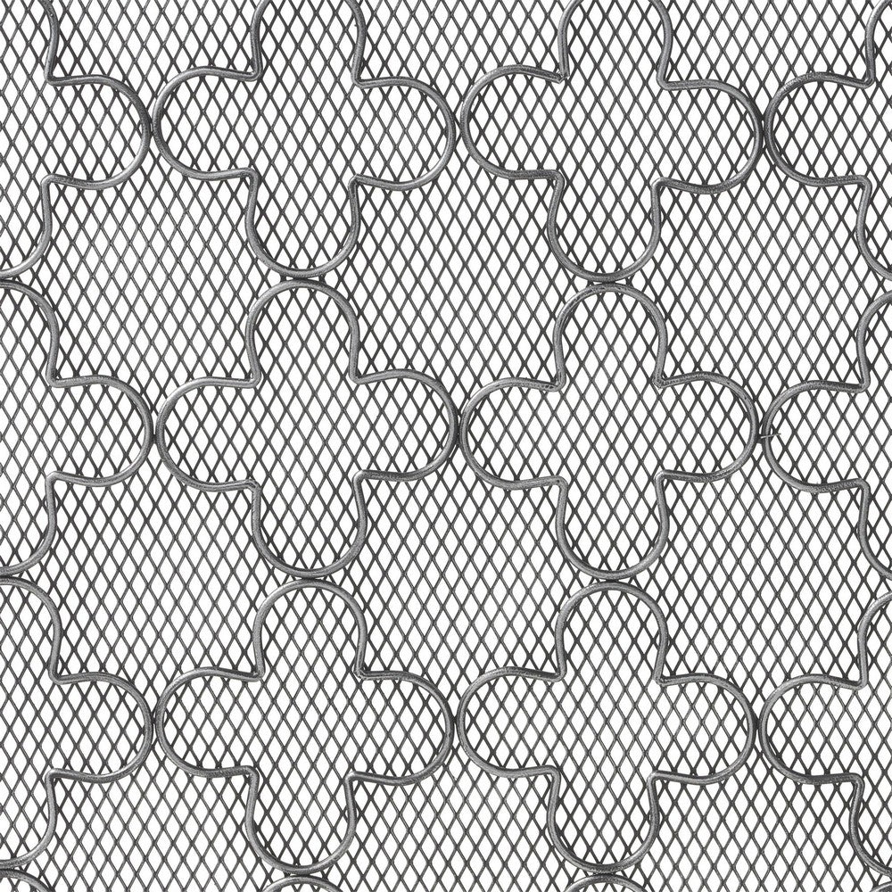 30x41 Fireplace Screen, Classic Clover Trellis Pattern, Black Iron -BM325086