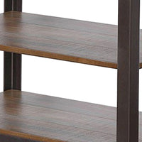 Ayka Chairside Table w 2 Shelf, Nailhead, 28 Inch Rectangular Brown -BM325163