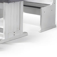 Orso 4pc Breakfast Nook Dining Table Set, Corner Bench, White Brown
