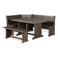 Flint 4pc Breakfast Nook Set, Dining Table, Corner Bench, Dark Brown