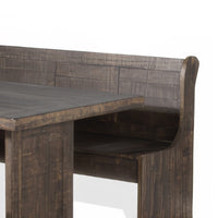 Flint 4pc Breakfast Nook Set, Dining Table, Corner Bench, Dark Brown