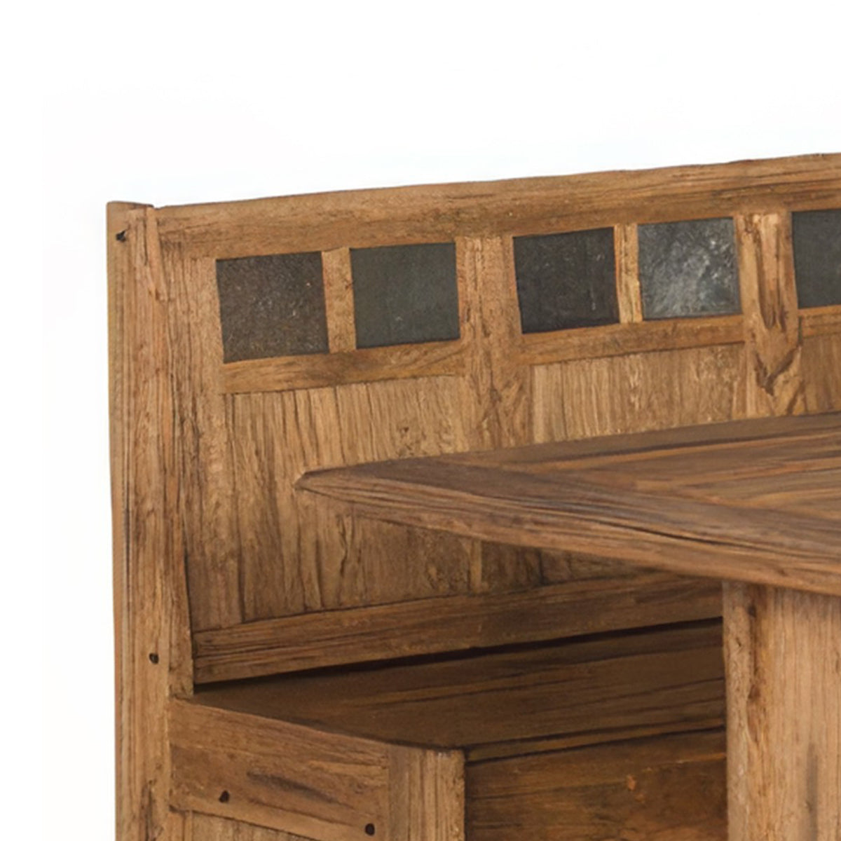Marv 4pc Breakfast Dining Table Set, Corner Storage Bench Light Brown