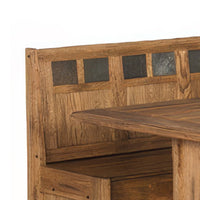Marv 4pc Breakfast Dining Table Set, Corner Storage Bench Light Brown