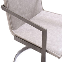 Jegy Dining Chair, Padded Washed Gray Faux Leather, Cantilever Base -BM325237