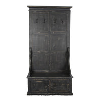 Mary Accent Hall Tree Coat Rack with Bench, 4 Hooks, Farmhouse Black
