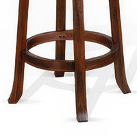 Odel Swivel Counter Stool Set of 2, Brown Faux Leather, Dark Mahogany -BM325282