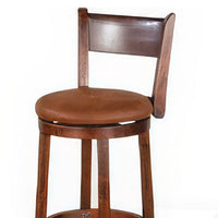 Odel Swivel Barstool Chair Set of 2, Brown Faux Leather, Dark Mahogany -BM325285