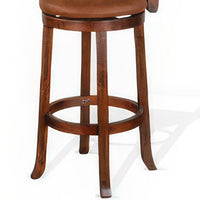 Odel Swivel Barstool Chair Set of 2, Brown Faux Leather, Dark Mahogany -BM325285