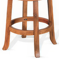 Marv Swivel Counter Stool Set of 2 | Faux Leather Seat | Rustic Oak Brown Mahogany Wood - BM325286